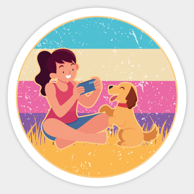 Just A Girl And Her Dog Sticker by GShow